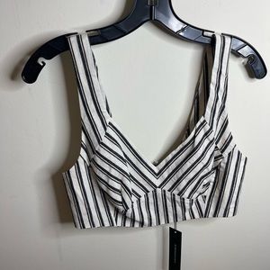 BCBG Generation Black Combo Exposed zipper crop top